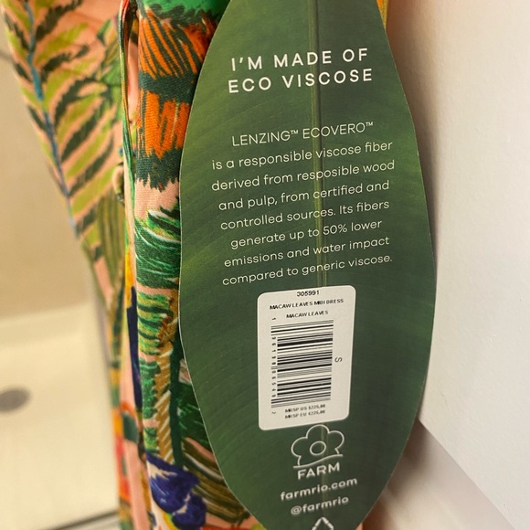 Brand new. FARM Rio Macaw Leaves Cut—Out Midi dress. Size S. - Picture 3 of 5